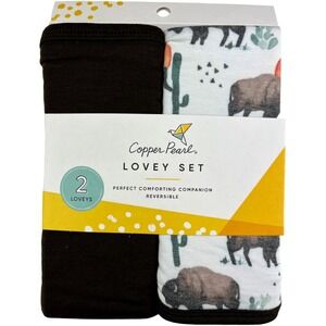 2 Unisex Bison Cactus Sunset 3 Layer Baby Lovey Set Copper Pearl Security NWT